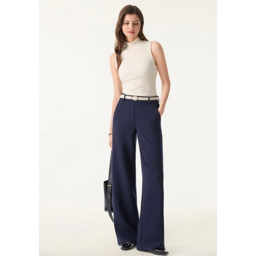 OGL Navy Wide-Leg Straight Pants